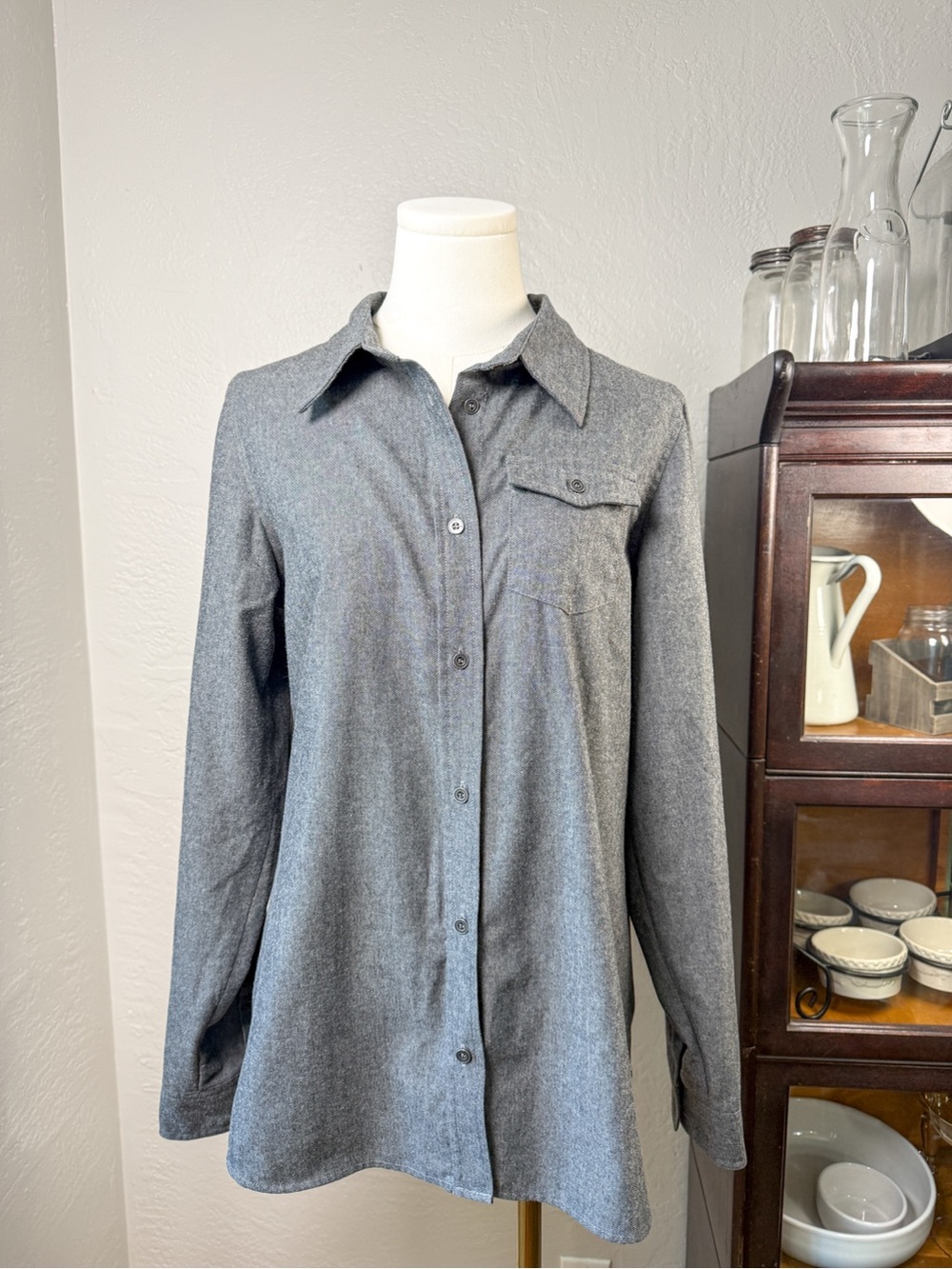 Burton DryRide Y2K Gray Button Front Shirt Snowboard Outdoor Size M